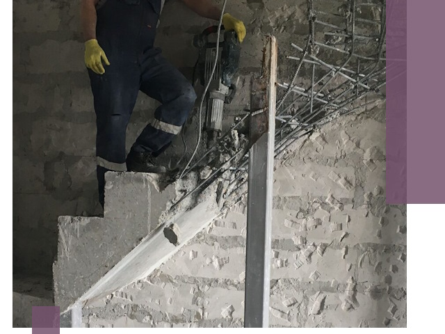 Демонтаж металлических и бетонных лестниц в Добрянке