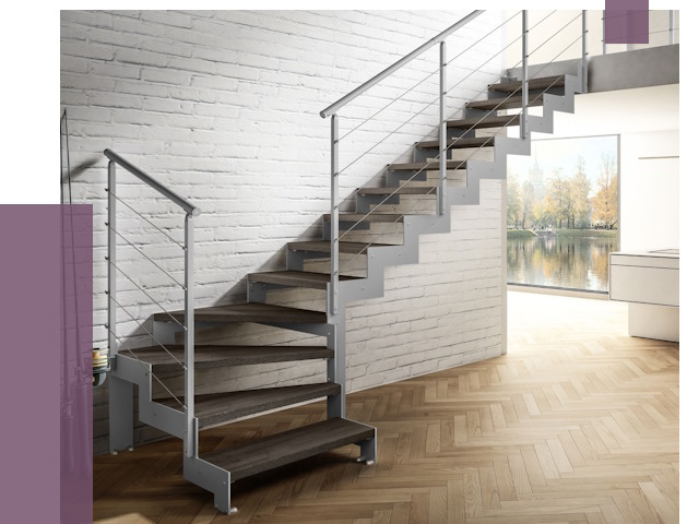 Г-образные лестницы под ключ в Добрянке от 36620 руб. | ПРОЛЁТ-Дбр