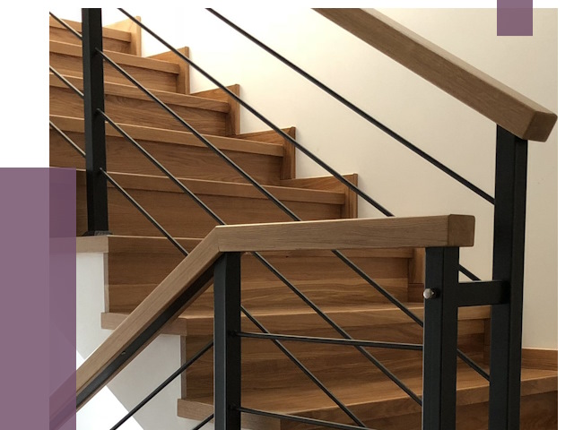 Обшивка металлической лестницы деревом в Добрянке от 4293 руб.
