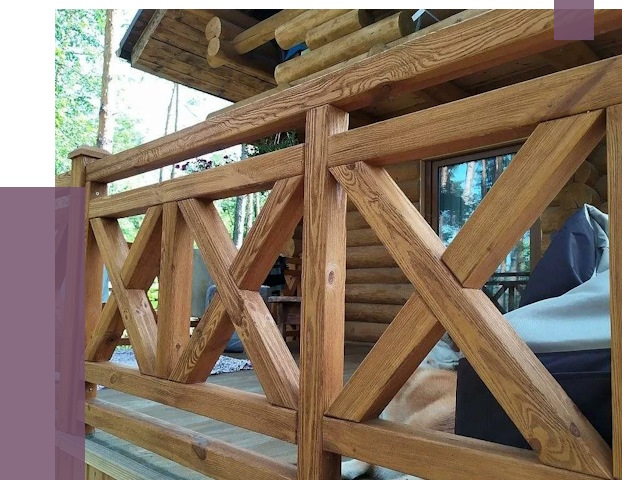 Деревянные перила под ключ в Добрянке от 7577 руб. 