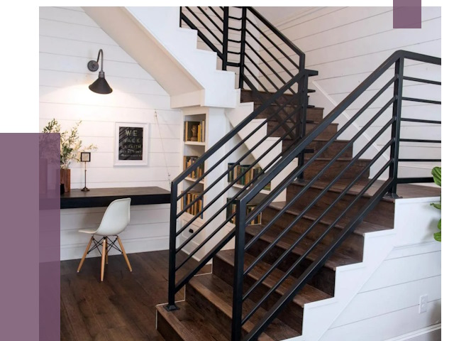 Перила для лестницы в доме в Добрянке от 7324 руб. — ПРОЛЁТ-Дбр