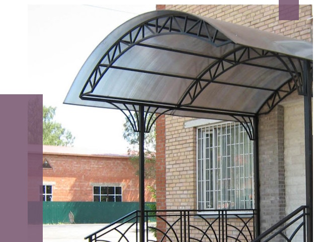 Металлические навесы и козырьки в Добрянке от 12628 руб.