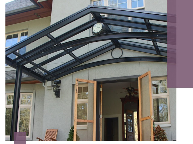 Изготовление и монтаж навесов и козырьков в Добрянке