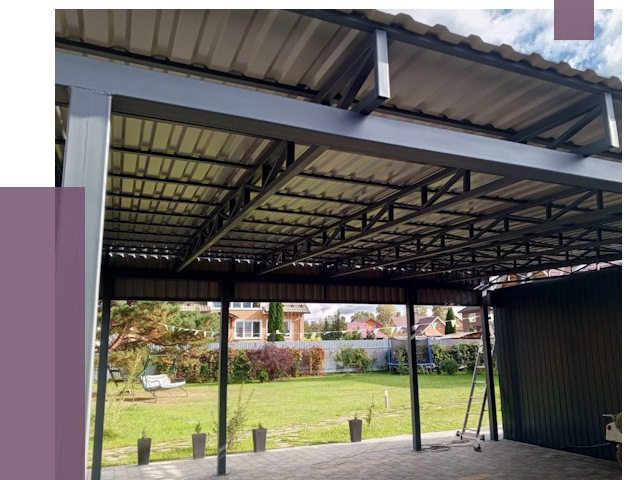 Монтаж навесов в Добрянке от 7273 руб. — установка навеса | ПРОЛЁТ-Дбр