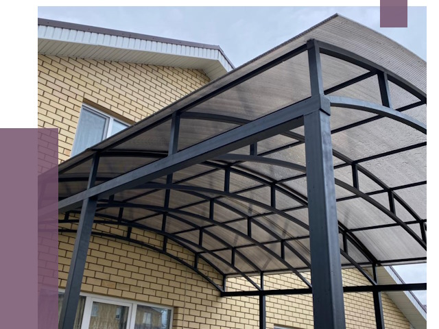 Монтаж козырьков в Добрянке от 11365 руб. | ПРОЛЁТ-Дбр