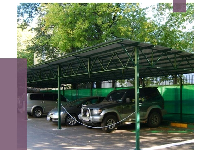 Навесы для парковки в Добрянке от 79301 руб. заказать | ПРОЛЁТ-Дбр