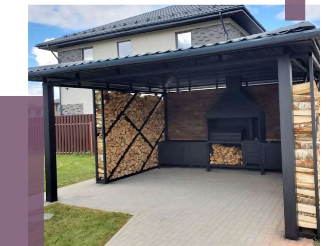 Навесы для барбекю в Добрянке от 12577 руб. под ключ | ПРОЛЁТ-Дбр