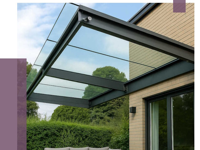 Стеклянные навесы и козырьки в Добрянке от 12122 руб.