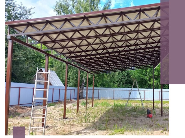 Односкатные навесы под ключ в Добрянке — изготовление и монтаж