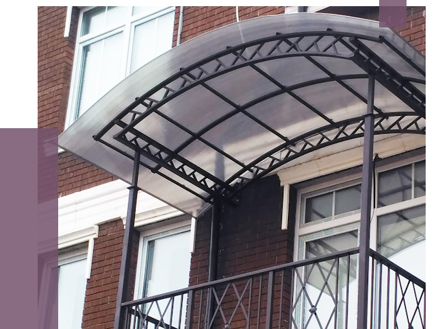 Козырьки над балконом в Добрянке от 8536 руб.  | ПРОЛЁТ-Дбр