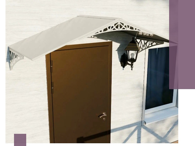 Металлические козырьки на входы и террасы в Добрянке