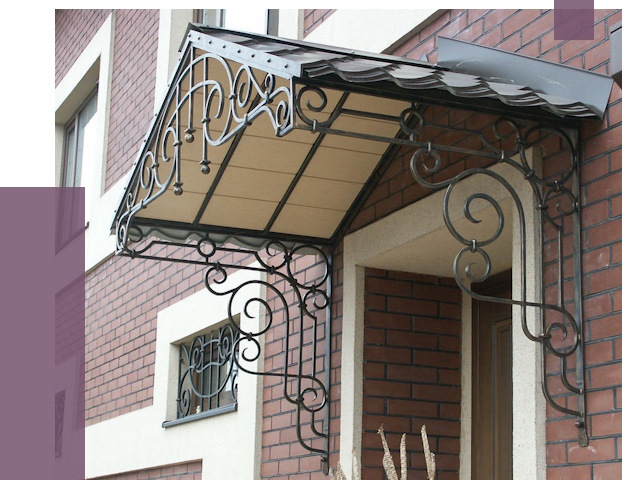 Двускатные козырьки в Добрянке под ключ от 12628 руб.