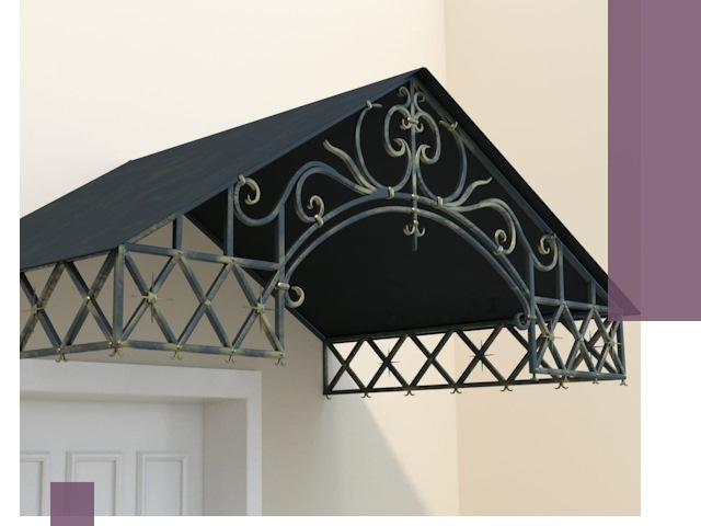 Двускатные металлические козырьки под ключ в Добрянке