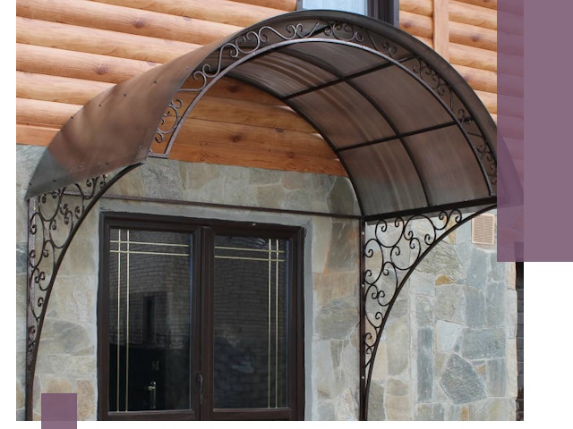 Арочные козырьки под ключ в Добрянке: изготовление и монтаж